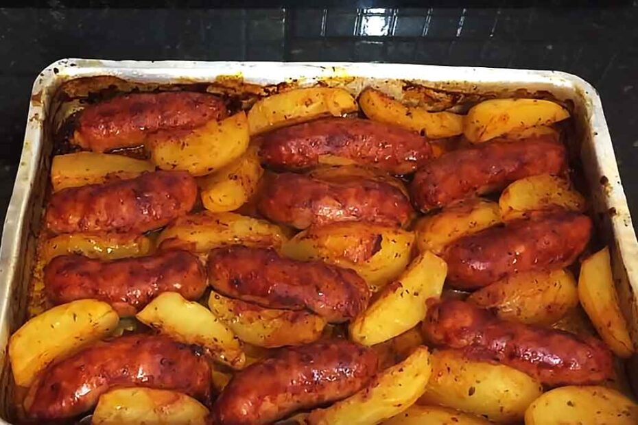 Linguiça Toscana Assada com Batata