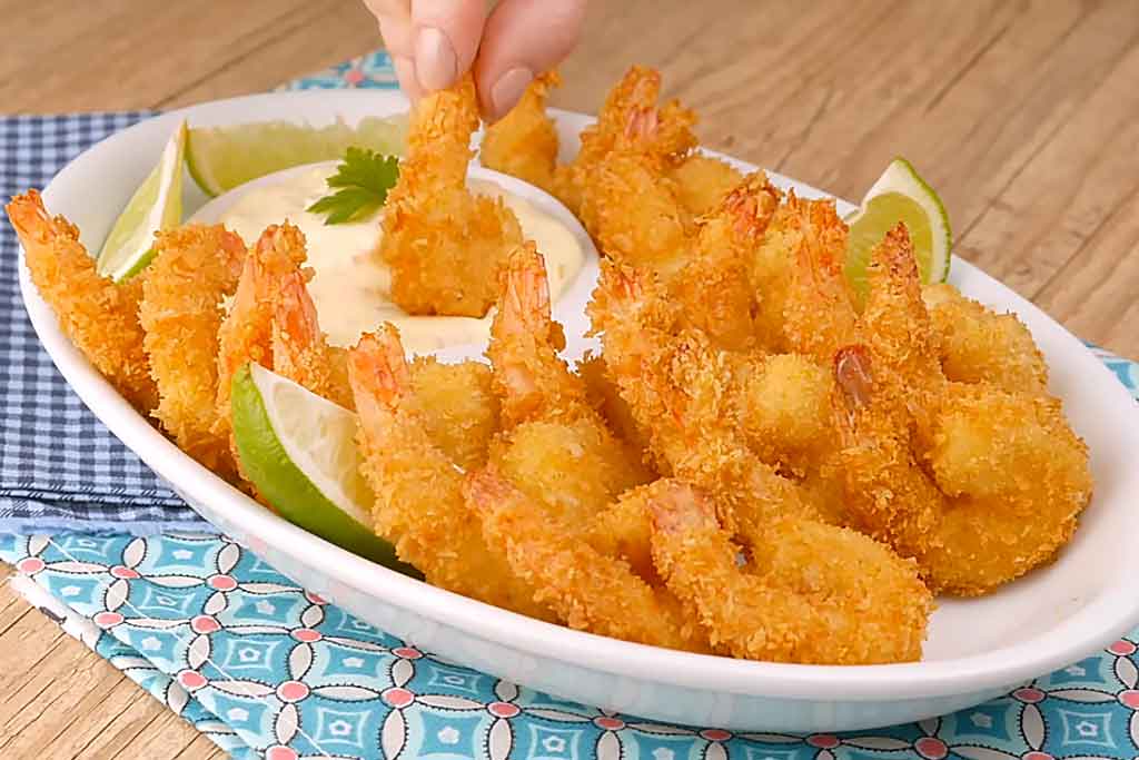 Receita de Camarão Empanado Crocante