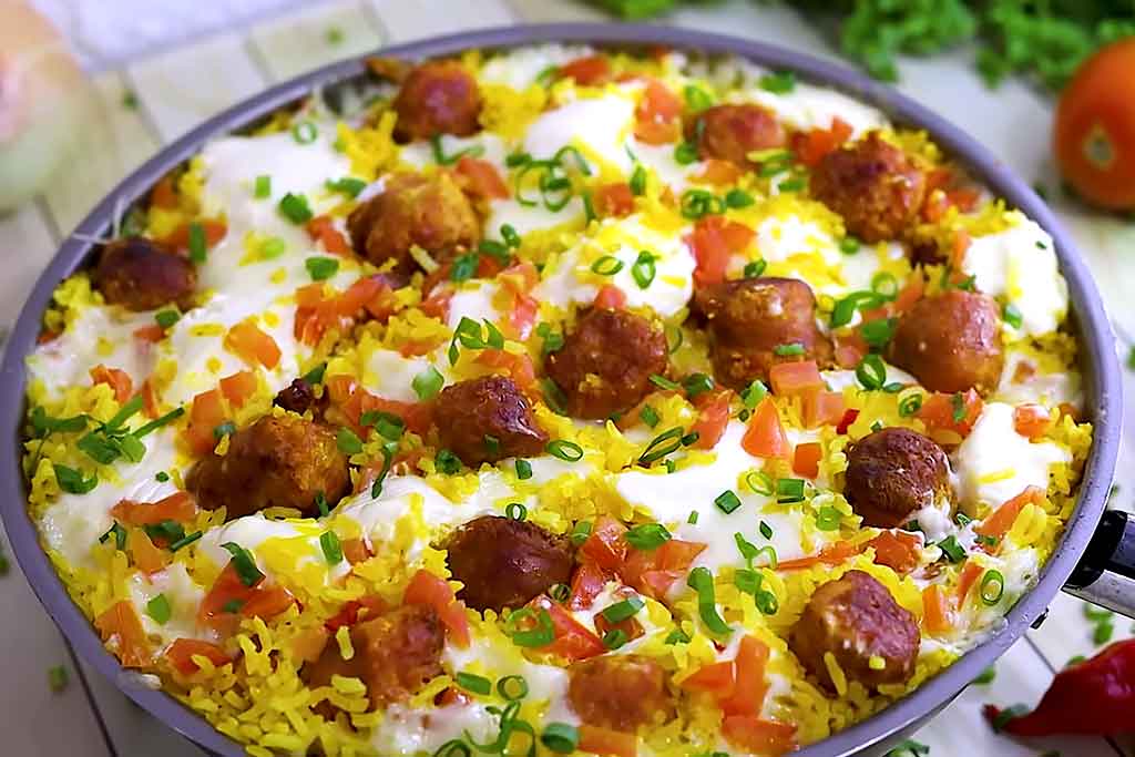 Arroz Cremoso com Linguiça