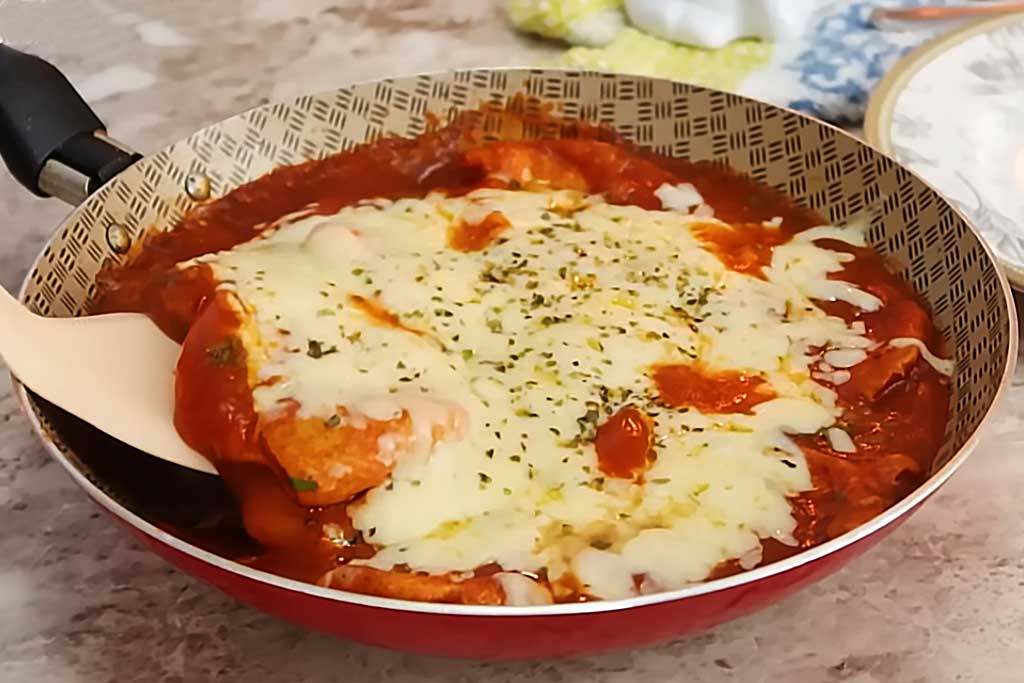 Frango à Parmegiana na Panela