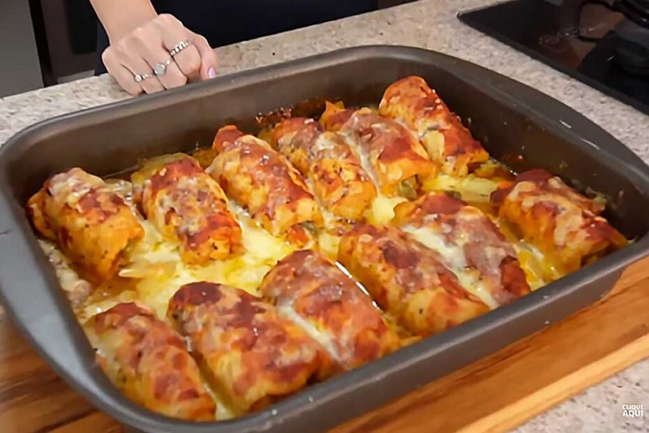 Filé de Frango Recheado com Batatas