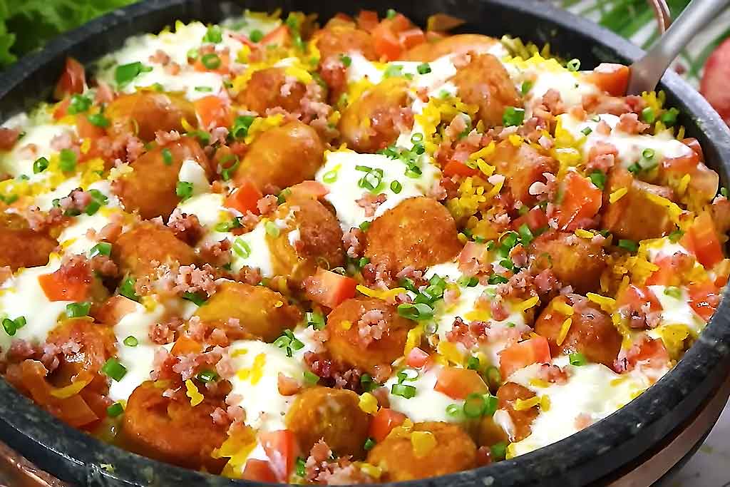 Arroz de Linguiça com Requeijão