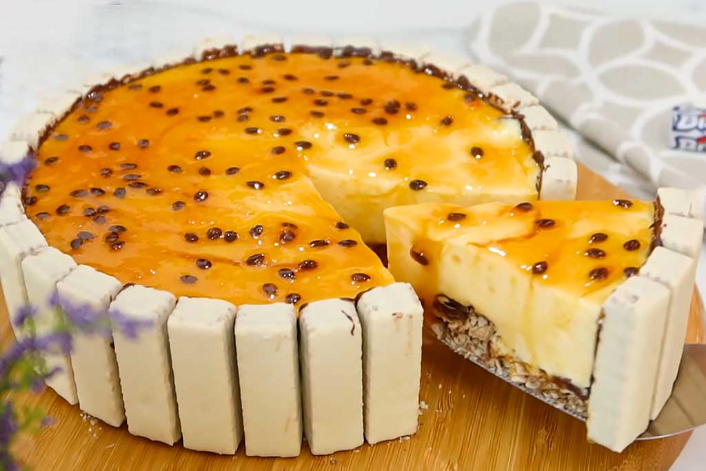 Delícia Torta Gelada de Maracujá