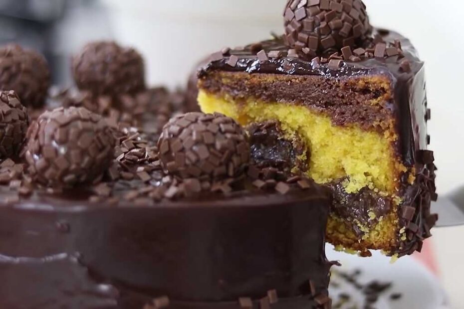 Bolo de Cenoura Fofinho com Recheio de Brigadeiro