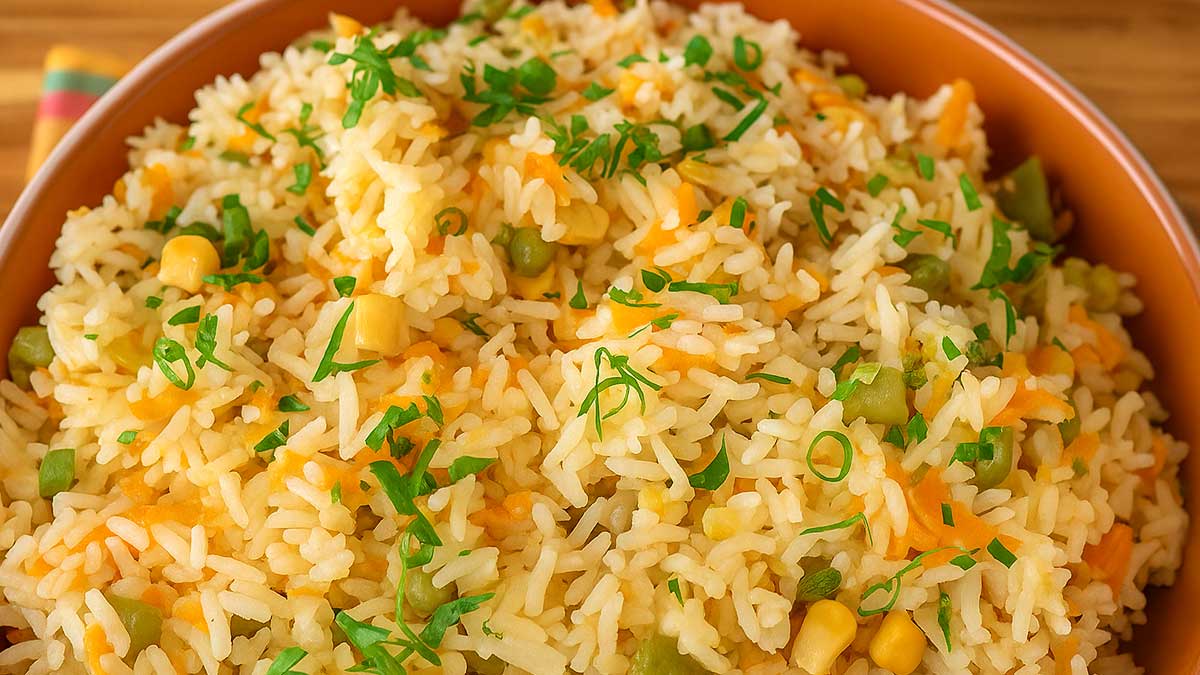 Arroz Colorido com Legumes Delicioso