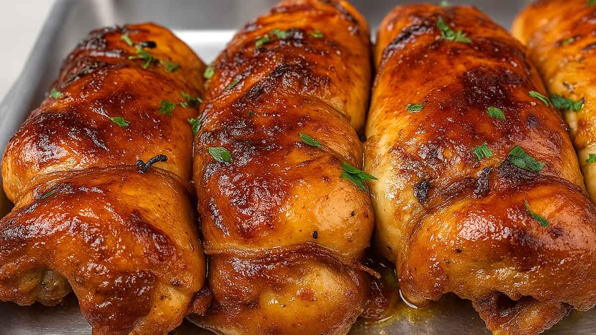 Coxa e Sobrecoxa Recheada Assada