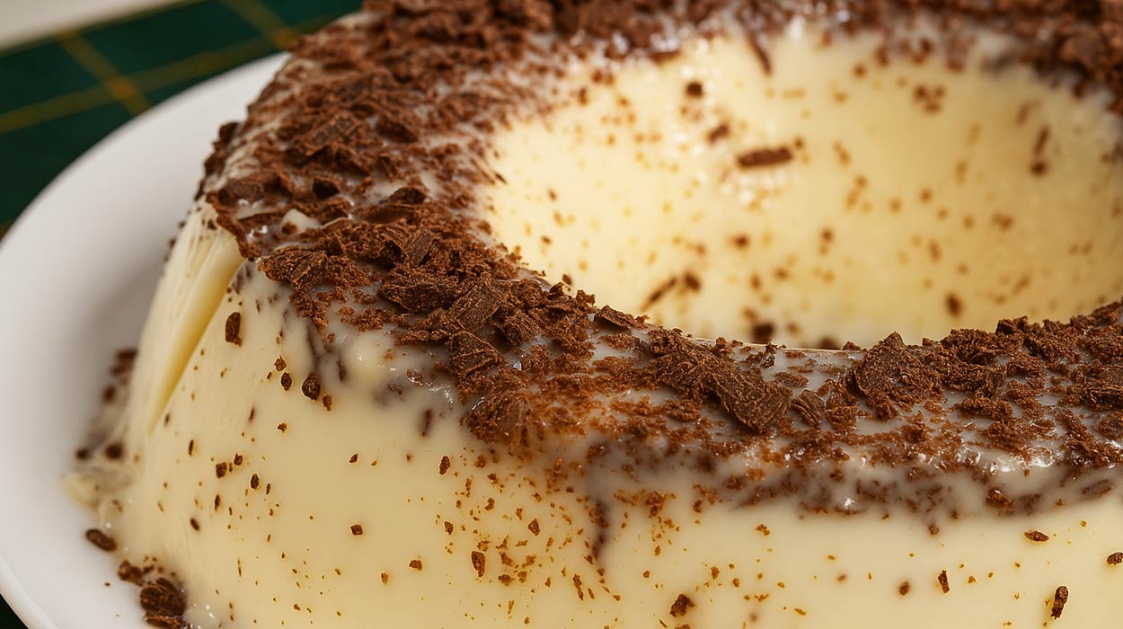 Pudim Gelado de Coco com Chocolate