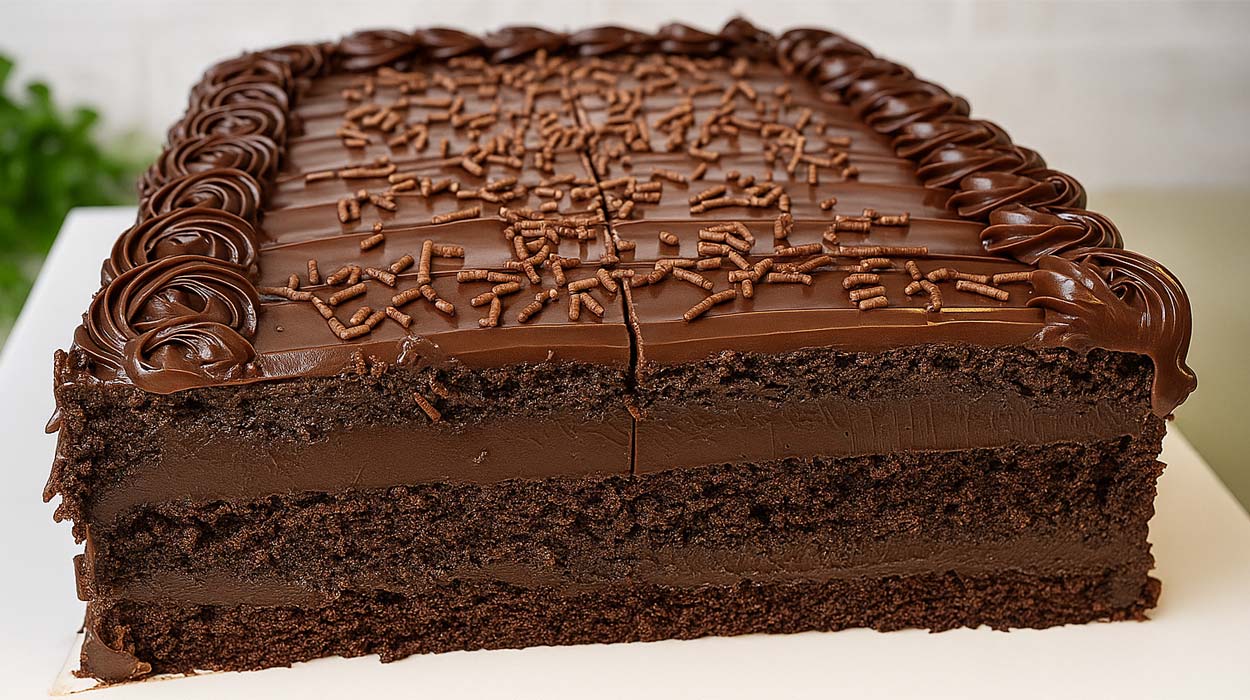 Bolo de Brigadeiro Fácil Retangular